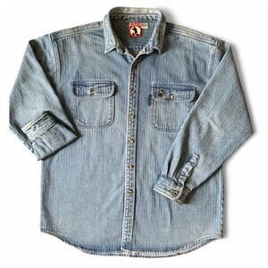Vintage 90s Mickey Inc. Denim Long Sleeve Shirt - Extra Large - Rare!